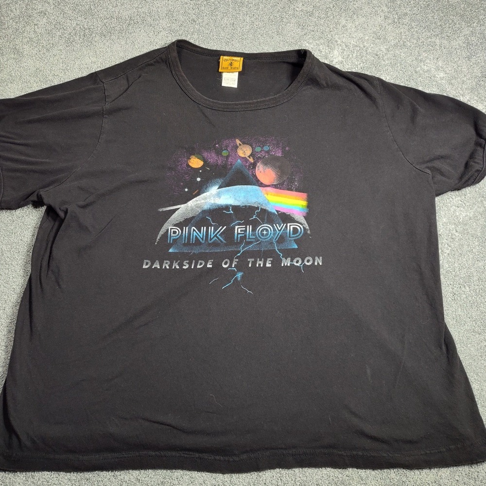 Pink Floyd Dark Side Of The Moon Graphic T Shirt Black Plus Size 22W/24W